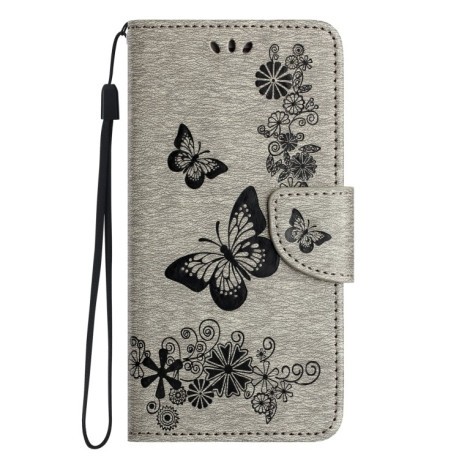 Чехол-книжка Embossed Butterfly для Samsung Galaxy A35 - серый