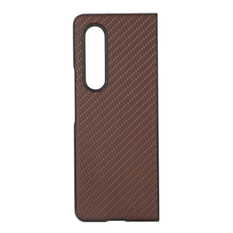 Противоударный чехол Carbon Fiber Texture для Samsung Galaxy Z Fold 3 - коричневый