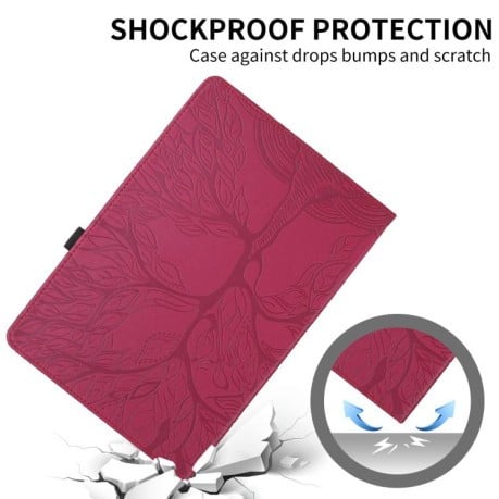 Чехол-книжка Tree Life Embossed Rotation Leather на Xiaomi Redmi Pad 2 SE 9.7 2026 — красный