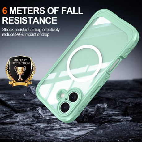 Двосторонний противоударный чехол Life Waterproof MagSafe Magnetic Rugged для iPhone 17 - зеленый