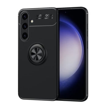 Ударозащитный чехол Metal Ring Holder для Samsung Galaxy S24+ 5G - черный