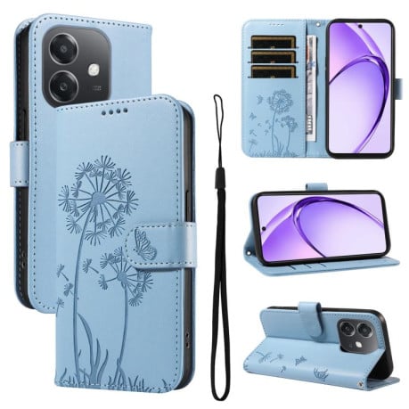 Чохол-книжка з тисненням Dandelion та магнітним хлястиком на OPPO A5X 5G Global - блакитний