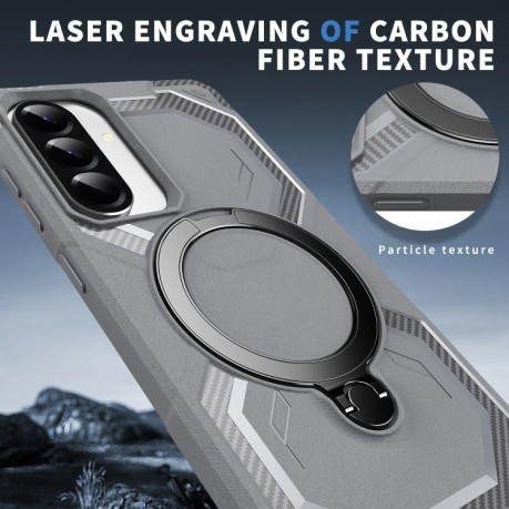 Противоударный чехол Frosted MagSafe Holder для Samsung Galaxy A56 5G - серый