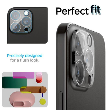 Комплект захисного скла 2шт на камеру Spigen Optik.Tr Camera Lens для iPhone 14 Pro / 14 Pro Max / 15 Pro / 15 Pro Max - transparent