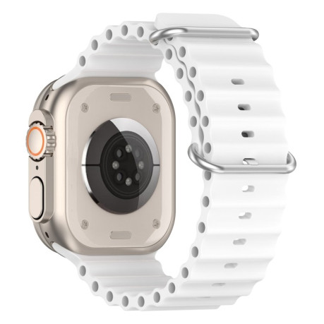 Силиконовый ремешок Ocean для Apple Watch 10 46mm/Ultra 49mm / Series 8/7 45mm / 44mm / 42mm - белый