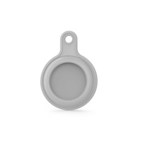 Силиконовый брелок Gel Leather с кольцом для AirTag - серый