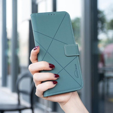 Чехол-книжка Geometric Pattern RFID Leather для Infinix Note 40 Pro 4G / 40 Pro+ 5G - зеленый