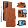 Чохол-книжка протиударна PU Genuine Leather Texture Embossed Line Samsung Galaxy A35 - коричневий