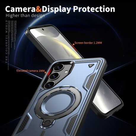 Протиударний чохол MagSafe Holder Armor PC Hybrid для Samsung Galaxy S24 FE 5G - синій