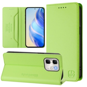 Чехол-книжка RC01 Dual-Folded Magnetic Suction RFID Leather на Infinix Hot 50i 5G / Smart 9 4G - зеленый