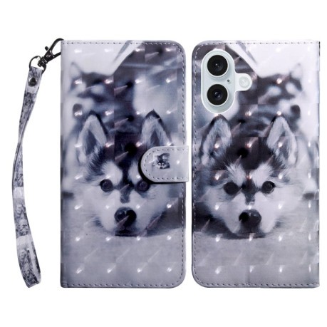 Чохол-книжка 3D Painting для iPhone 16 Plus - Husky