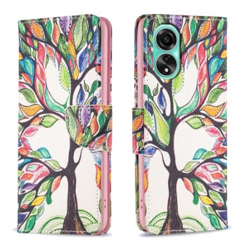 Чехол-книжка Colored Drawing Pattern для OPPO A78 4G - Life