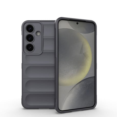 Силиконовый чехол Magic Flannel для Samsung Galaxy S25 5G - темно-серый