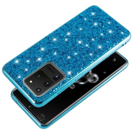 Ударозащитный чехол Glittery Powder на Samsung Galaxy S20 Ultra - серебристые