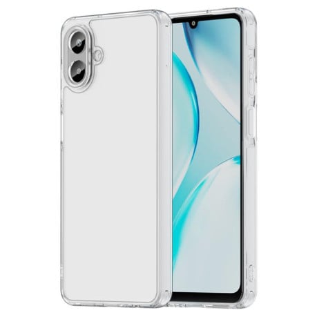 Чехол Airbag гибрид с цветными гранями на Samsung Galaxy A07 4G - прозрачный