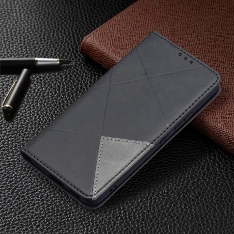 Чехол-книжка Rhombus Texture на Samsung Galaxy S22 5G - черный
