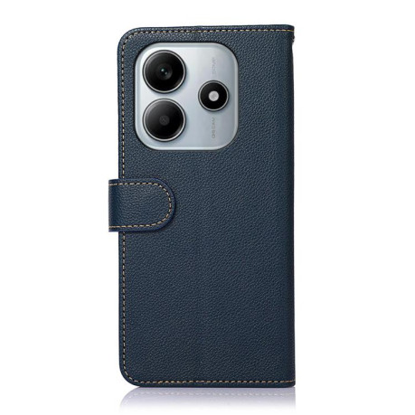 Чехол-книжка KHAZNEH Litchi Texture для Xiaomi Redmi Note 14 4G 164.84mm - синий
