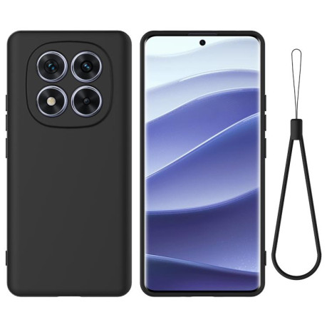 Силиконовый чехол Solid Color Liquid Silicone на Xiaomi Redmi Note 14 Pro 4G - черный