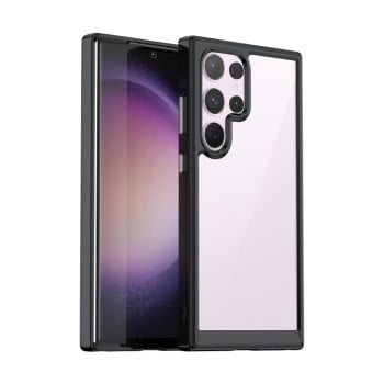 Протиударний чохол Colorful Acrylic Series із кольоровою силіконовою боковиною на Samsung Galaxy S24 Ultra 5G - чорний