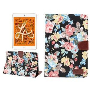 Кожаный чехол- книжка Floral Cloth  на iPad Mini 2019 / iPad Mini 4-черный