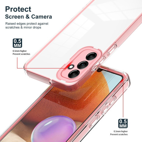 Противоударный чехол Clear Color Frame для Samsung Galaxy A25 5G - розовый