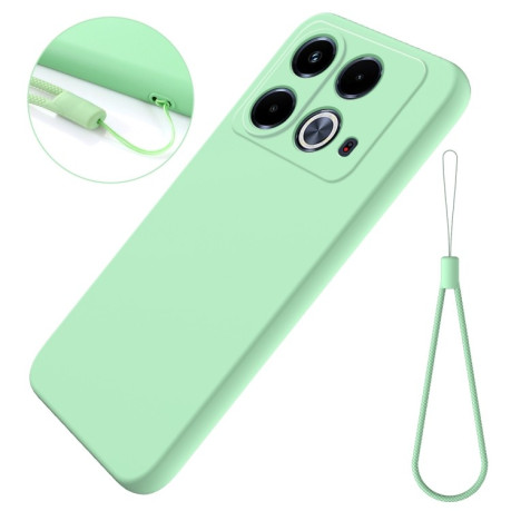 Силиконовый чехол Solid Color Liquid Silicone на Infinix Note 40 4G - зеленый