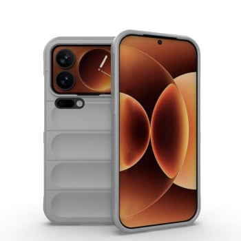 Силиконовый чехол Magic Flannel на Xiaomi 17 Pro — серый