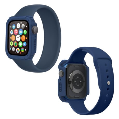 Противоударная накладка с защитным стеклом 2 in 1 Screen для Apple Watch Series 3 / 2 / 1 38mm - синий