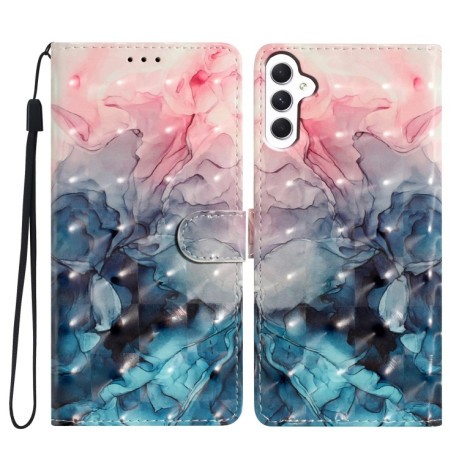 Чехол-книжка 3D Painting для Samsung Galaxy A56 5G - Pink Blue Marble