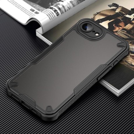 Противоударный чехол Armor Glaze PC Hybrid для iPhone 16e - черный