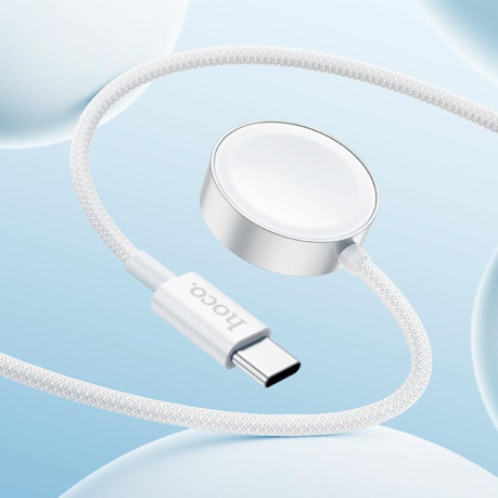 Бездротове зарядка Hoco CW59 Wireless charger для Apple Watch/Samsung/iWatch (USB-C) (White)