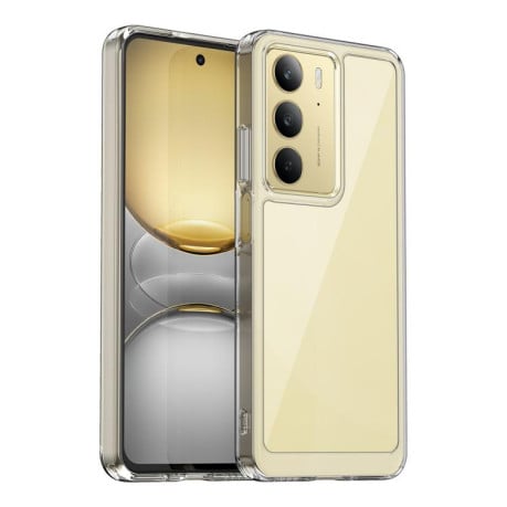 Протиударний чохол Colorful Acrylic Series із кольоровою силіконовою боковиною на Realme C75 - прозорий