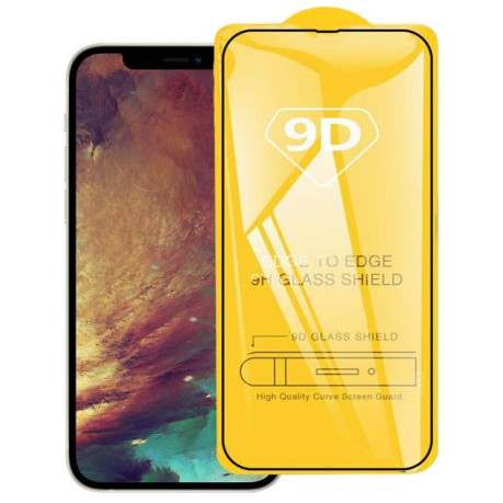Защитное Стекло 9D Full Glue на весь экран на iPhone 13 Pro Max - черный