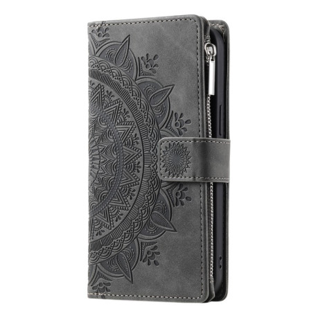 Чехол-книжка Multi-Card Totem Zipper Leather  для Xiaomi 14T - серый