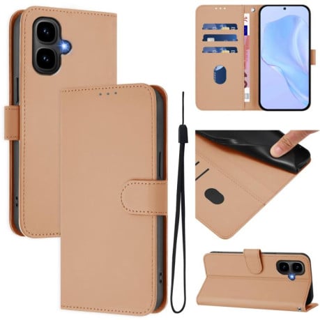 Чехол-книжка с мягким покрытием (Skin Feel) со шнурком на Infinix Smart 10 4G - Nude
