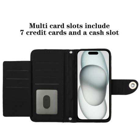 Чохол-книжка Rhombic Texture Flip Leather для iPhone 16e - чорний