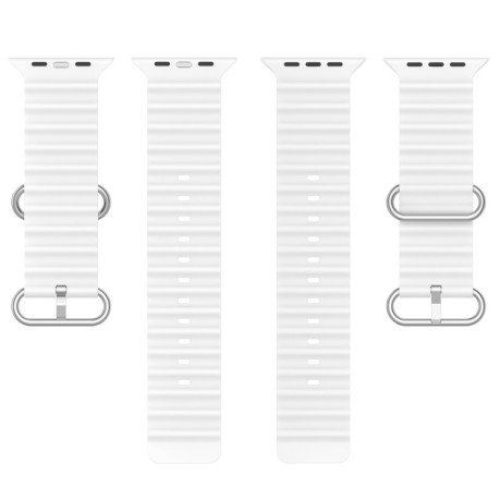 Силиконовый ремешок Ocean для Apple Watch 10 46mm/Ultra 49mm / Series 8/7 45mm / 44mm / 42mm - белый