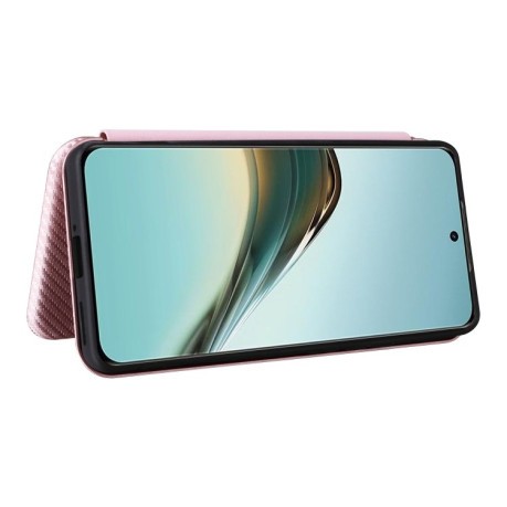 Чохол-книжка Carbon Fiber Texture на Realme 13 Pro / 13 Pro+ - рожевий