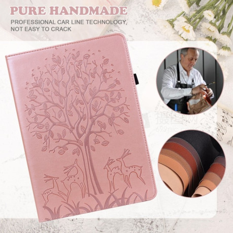 Чохол-книжка Tree Deer Embossed Leather для Xiaomi Redmi Pad SE 8.7 - рожевий