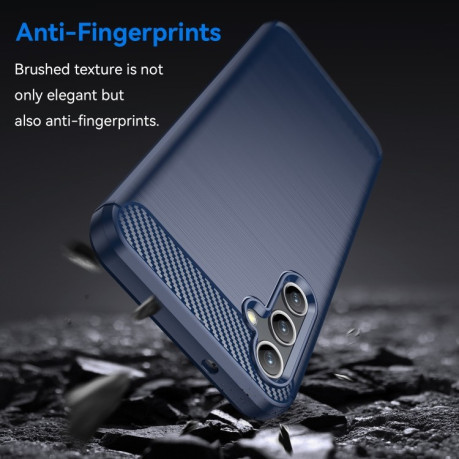 Протиударний чохол Brushed Texture Carbon Fiber на Samsung Galaxy A14 4G - синій