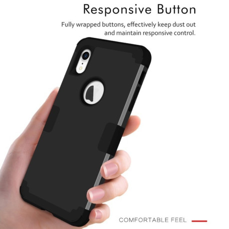 Противоударный чехол Dropproof 3 in 1 Silicone sleeve на iPhone XR -черный