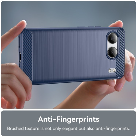 Протиударний чохол Brushed Texture Carbon Fiber на OnePlus Nord 4 - синій