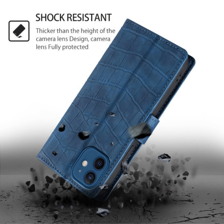 Чехол-книжка Skin Feel Crocodile Texture для OnePlus Ace 3 Pro 5G - синий