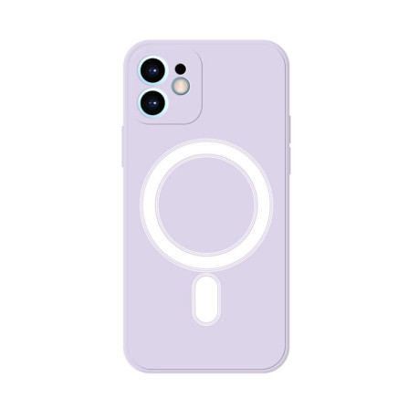 Противоударный чехол Silicone Full Coverage (Magsafe) для iPhone 11 - светло-фиолетовый