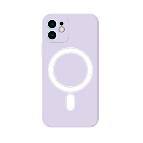 Противоударный чехол Silicone Full Coverage (Magsafe) для iPhone 12 Pro Max - фиолетовый