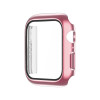 Противоударная накладка с защитным стеклом Electroplating Monochrome для Apple Watch Series 6/5/4/SE 44mm - розовая
