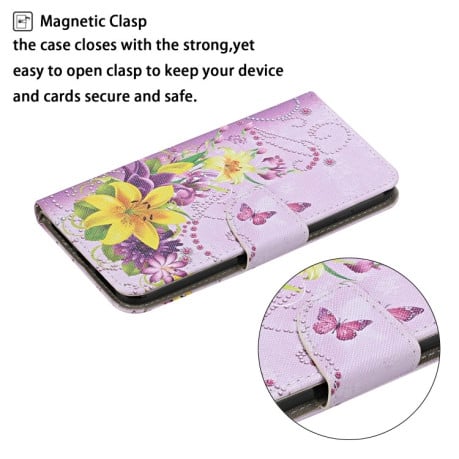 Чохол-книжка Colored Drawing Pattern для Samsung Galaxy A13 4G - Yellow Flower Butterfly