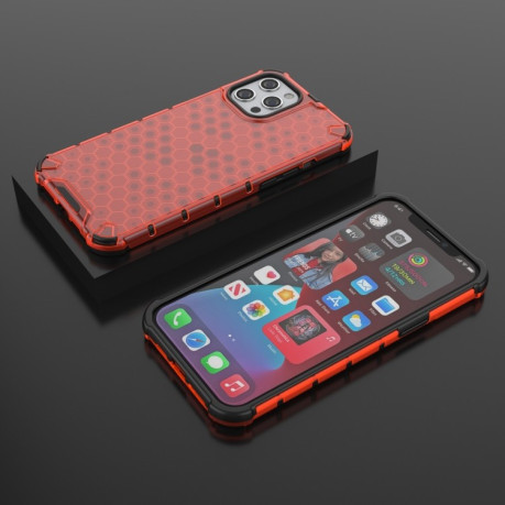 Чохол протиударний Honeycomb на iPhone 13 Pro - червоний