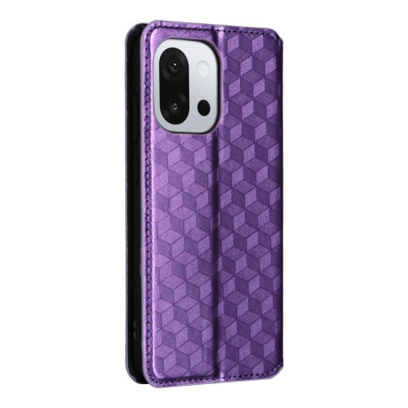 Чехол-книжка Cubic Grid Calf Texture для OnePlus 13T - фиолетовый