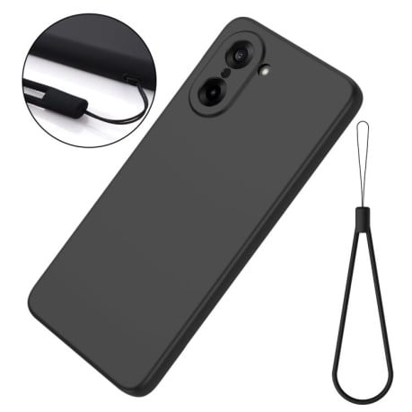Силиконовый чехол Solid Color Liquid Silicone на OnePlus Nord CE5/Ace 5 Racing - черный